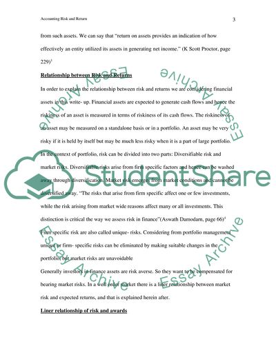 Accounting Risk and Return