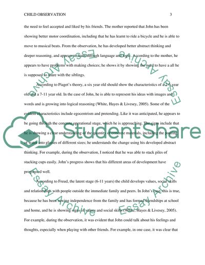 Observation Child Who Attending a Private Nursery Learning Center