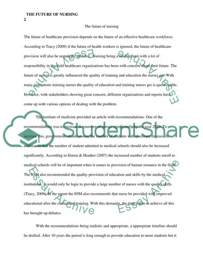 Future of Nursing: Leading Change, Advancing Health