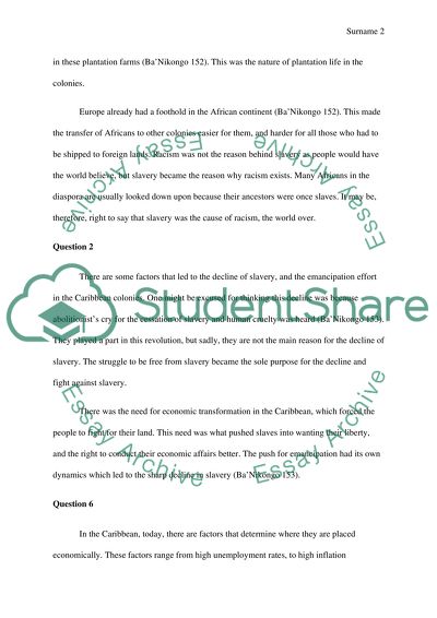 Reaction Paper to BaNikongo: Caribbean Emancipation