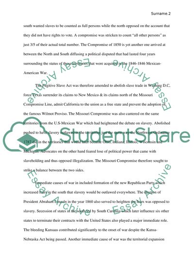 Reasons for American Civil War