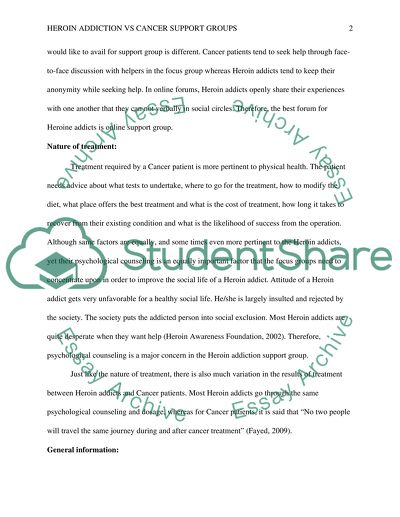 Heroin addiction Vs cancer support groups