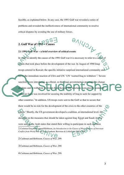 The Strategic Causes of Conflict: What Caused the 1991 Gulf War