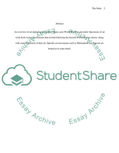 The Nude in Post World War II Art