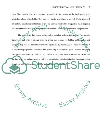 Discrimination and Prejudice to Control and Protect Interest