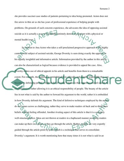 Two rhetorical analysis paragraphs