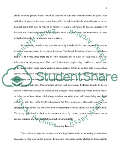 The Measures of Governments to Counter-Terrorism and Their Effect on Human Rights