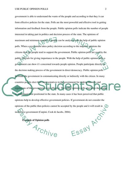 Public Officials and Public Opinion Polls