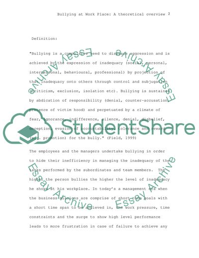 Bullying at Work Place