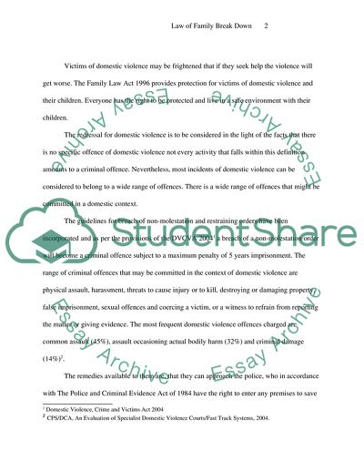 Law of Family Break Down