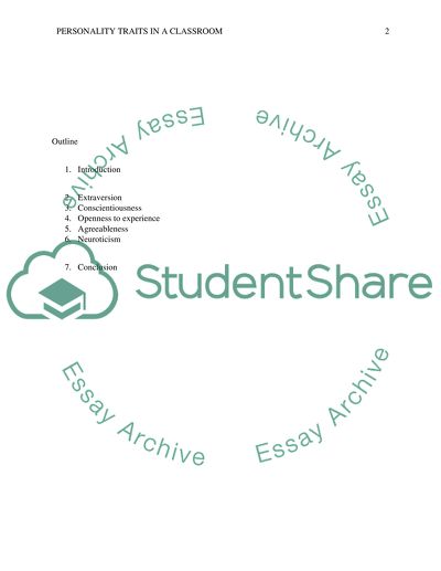 Personality Traits in a Classroom