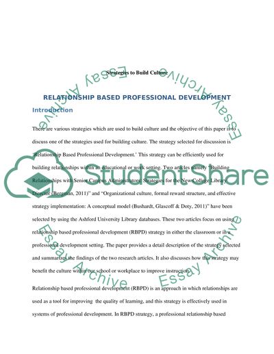 Strategies to Build Culture