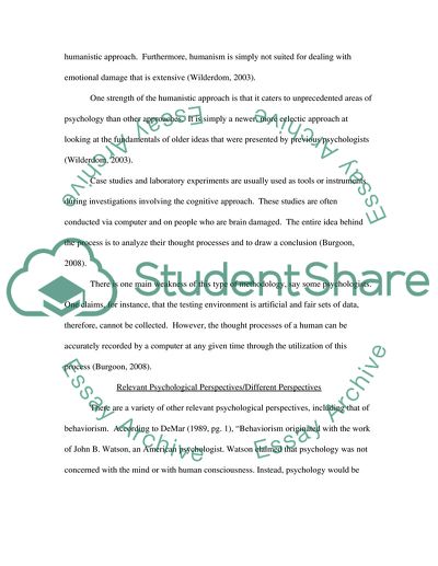 OUTLINE AND EVALUATE PSYCHOLOGICAL APPROCHES. (COGNITIVE AND HUMANISTIC)