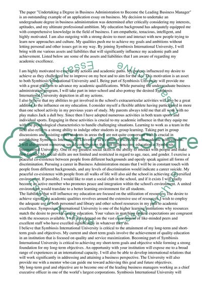 Undertaking an Undergraduate Degree in Business Administration