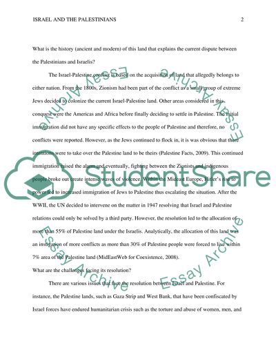 Israel and the Palestinians (SLP) Module 4