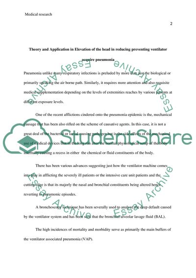 Theory and Application in Elevation of the Head in Reducing Preventing Ventilator Acquire Pneumonia