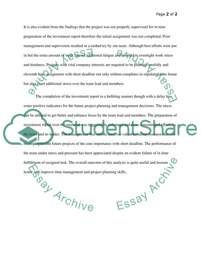 Lessons Learnt from a Project Failure