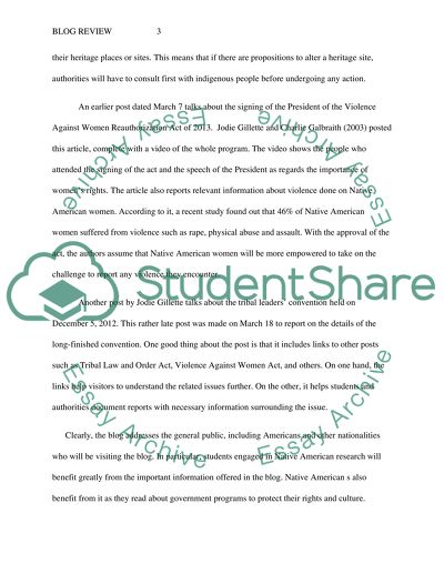 A Review of the White Houses Blog on Native Americans