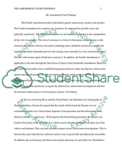 The 4th Amendment Court Findings