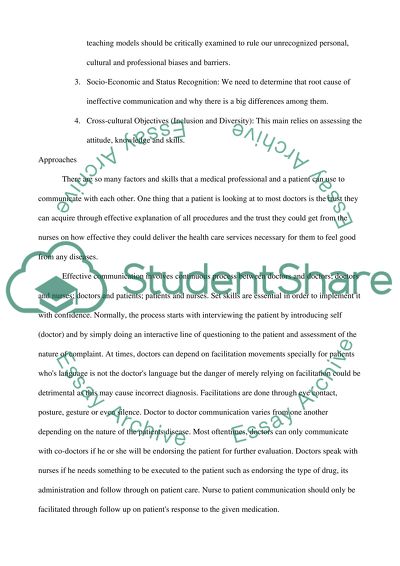 Short paper-Communication Skills in the Practice of Medicine