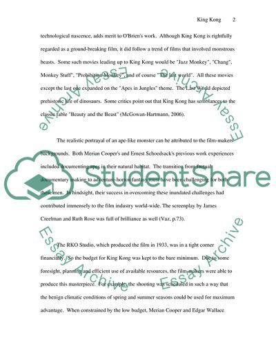 King Kong of 1933 - Analysis