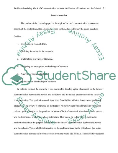 Problems involving a lack of Communication between the Parents of Students and the School