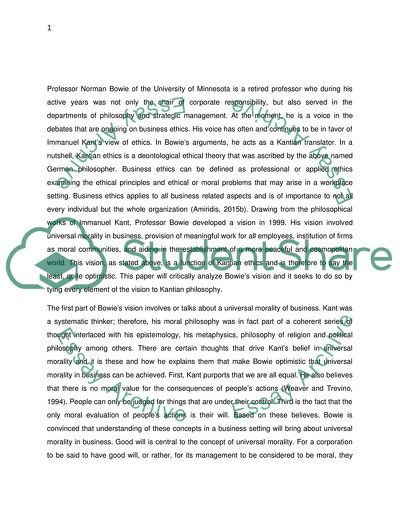 Bowies Vision of a Universal Morality