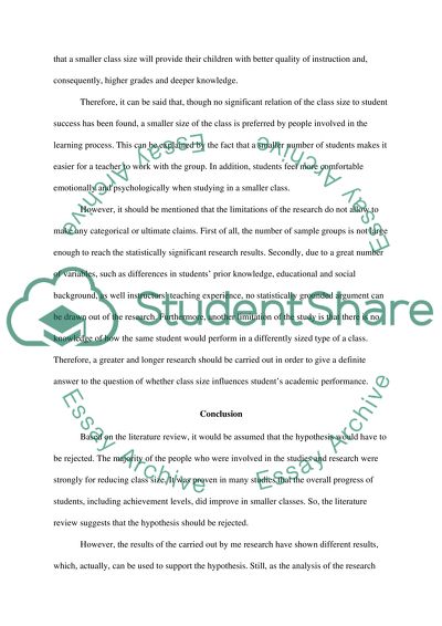 The Effect of Class Size on Student Achievement