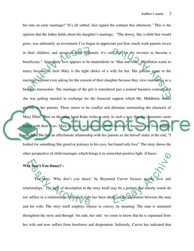 Man and Wife by Chasie Kate and Why Dont You Dance by Raymond Carver