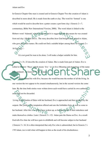 The Concept of Adam and Eve and the Original Sin in Christianity and Judaism