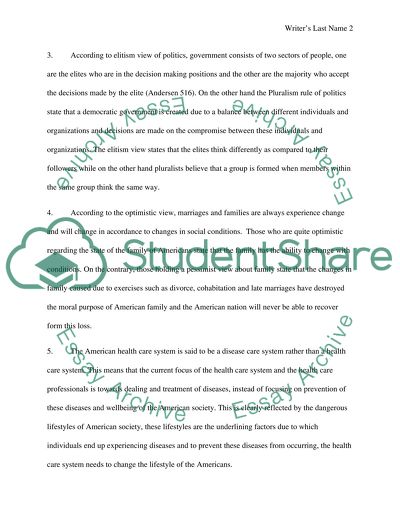 Health Care System and the Lifestyle of the Americans