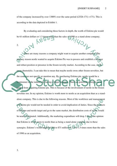 Mergers and Acquisitions - Nestle, Goldman Sachss, and Eskimo Pie Corporations