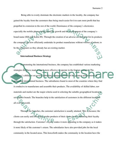 Samsung International Business Strategy