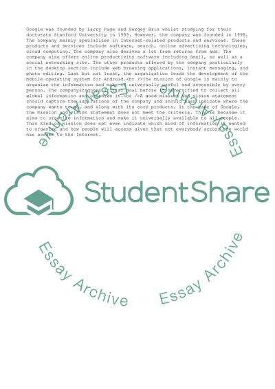 Business portfolio. Company Google