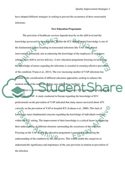 Quality Improvement Strategies on Reducing Ventilator Associated Pneumonia