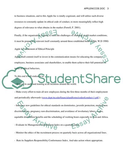 Code of Ethics in Apple Company