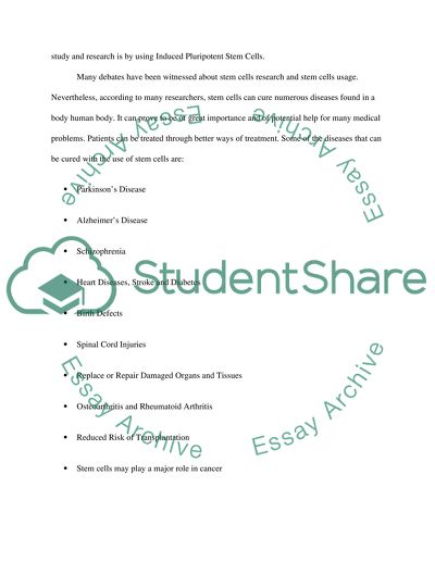 Stem Cells and Their Usage