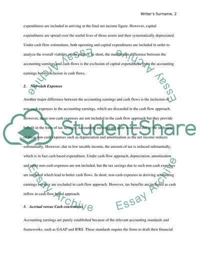 Return on Investment: Accounting Earnings versus Cash Flows