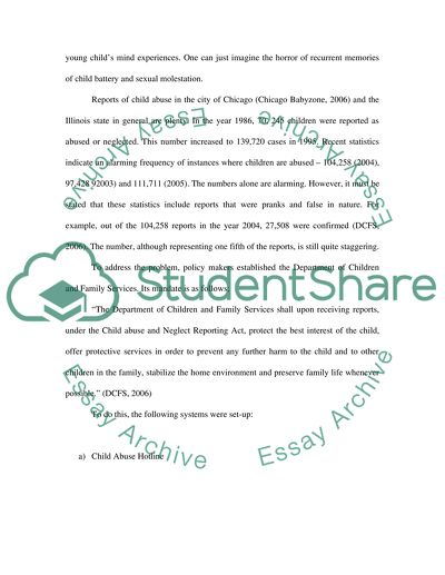 Administration of Child Services: The Case for the City of Chicago