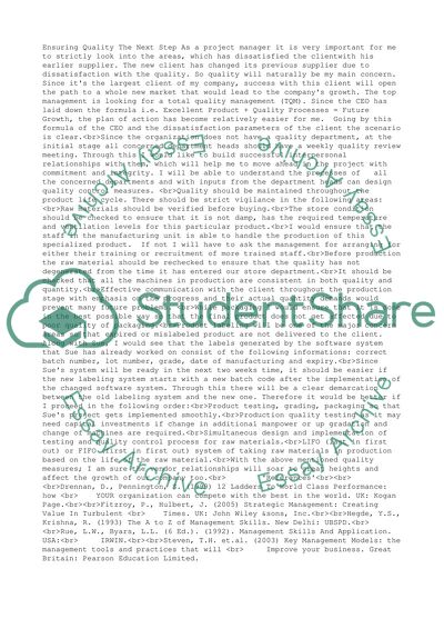 Ensuring Quality The Next Steps