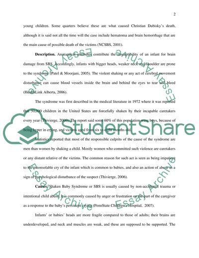 Shaken Baby Syndrome and National Awareness