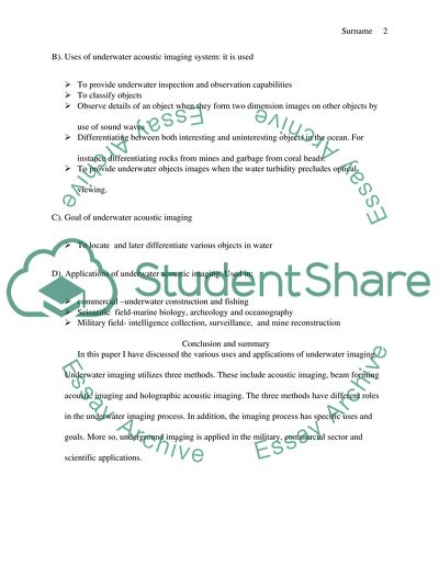 Methods Underwater Imaging