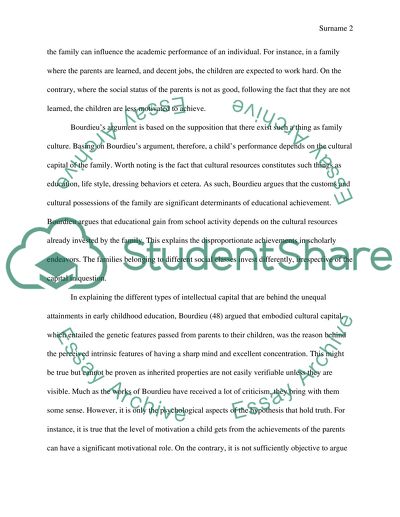 Response unequal childhood,education Bordieu