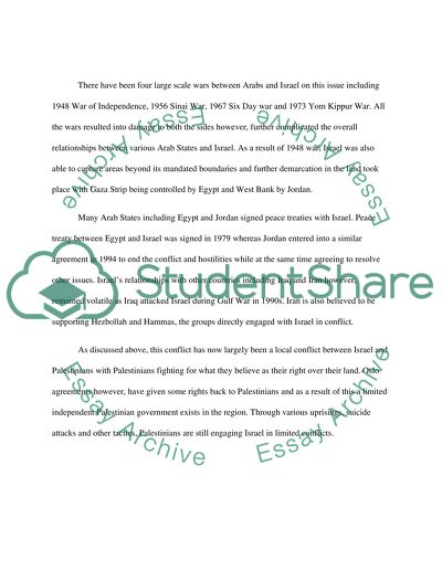 The Arab-Israeli Conflict in Historical Perspective