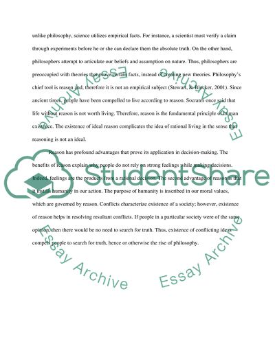 Philosophy as the Art of Logical Thinking