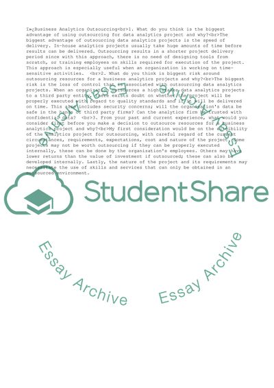 Biggest Advantage of Using Outsourcing for Data Analytics Project