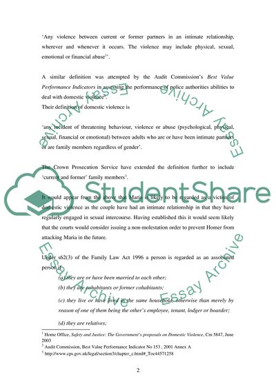 The Case of Domestic Violence