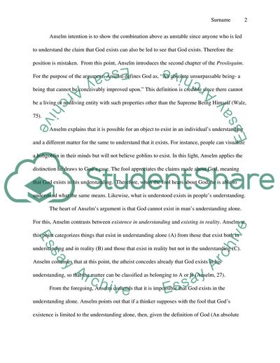 Saint Anselms Ontological Argument