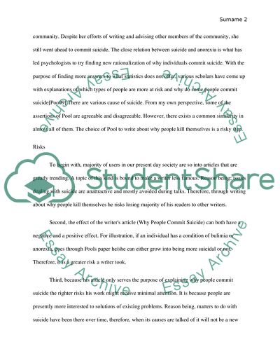 Why Do People Kill Themselves