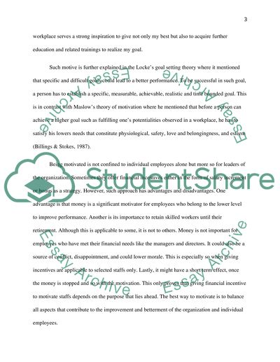 Motivation in the Workplace